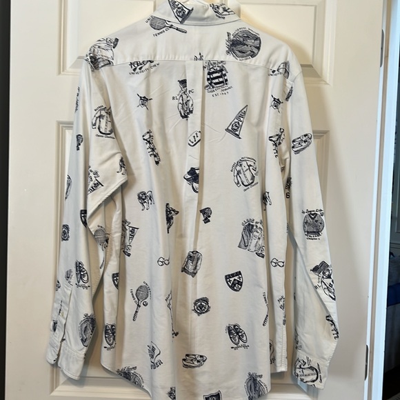 Ralph Lauren Long sleeve oxford white no stains collegiate symbols - Picture 6 of 7